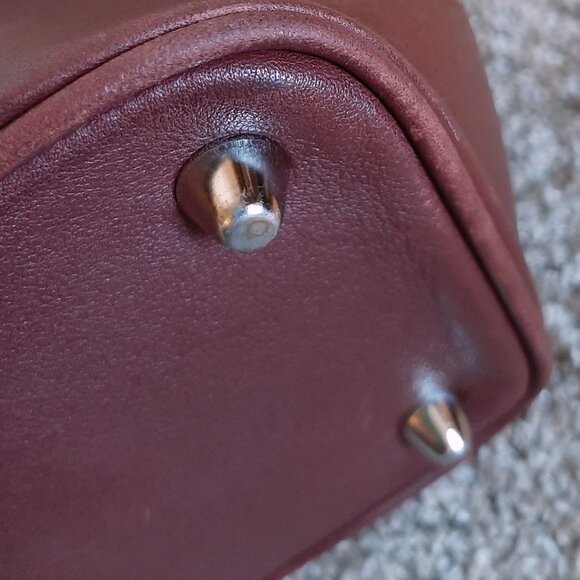 Vintage Coach Hampton Satchel 7555 Shoulder Bag Burgundy Leather - Picture 11 of 16